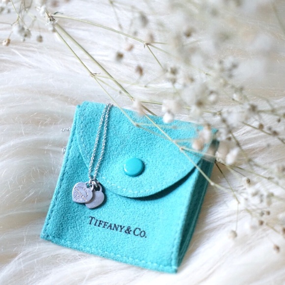 Tiffany & Co. Jewelry - Tiffany and Co. Mini Double Heart Silver Necklace